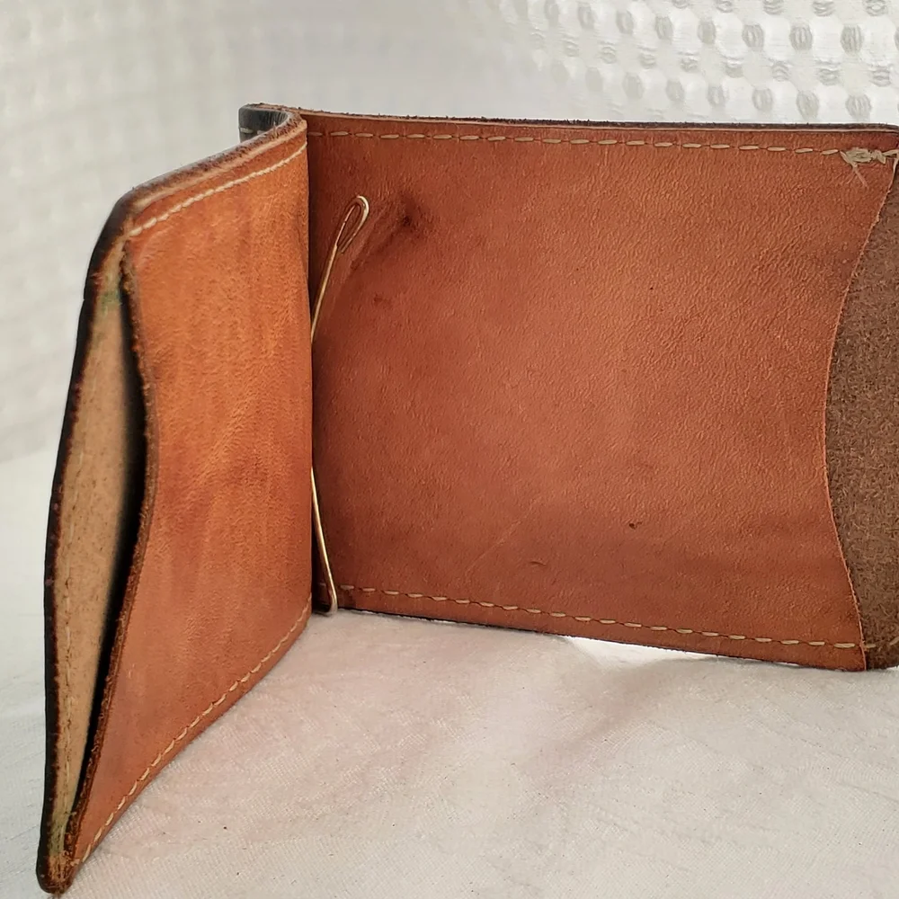 Brown Leather Money Clip